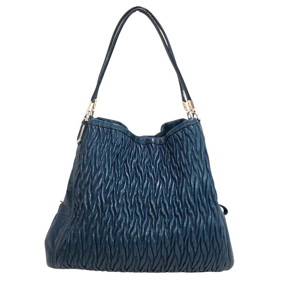 Coach 2013 Teal Madison Phoebe Gathered Twist Leather Shoulder Bag Leather 26257 - Picture 2 of 14